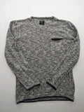 Key Largo grey turtle neck jumper with blue accents and chest pocket, cotton blend.