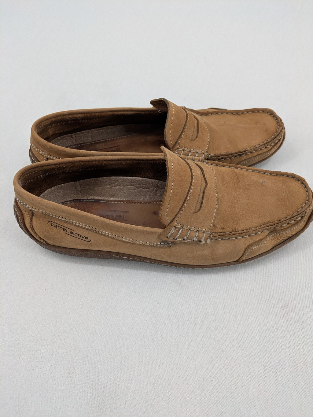 camel active brown deck shoes soft suede slip-on design with durable rubber sole
