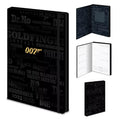 James Bond black diary hardcover with iconic 007 logo and elegant design.
