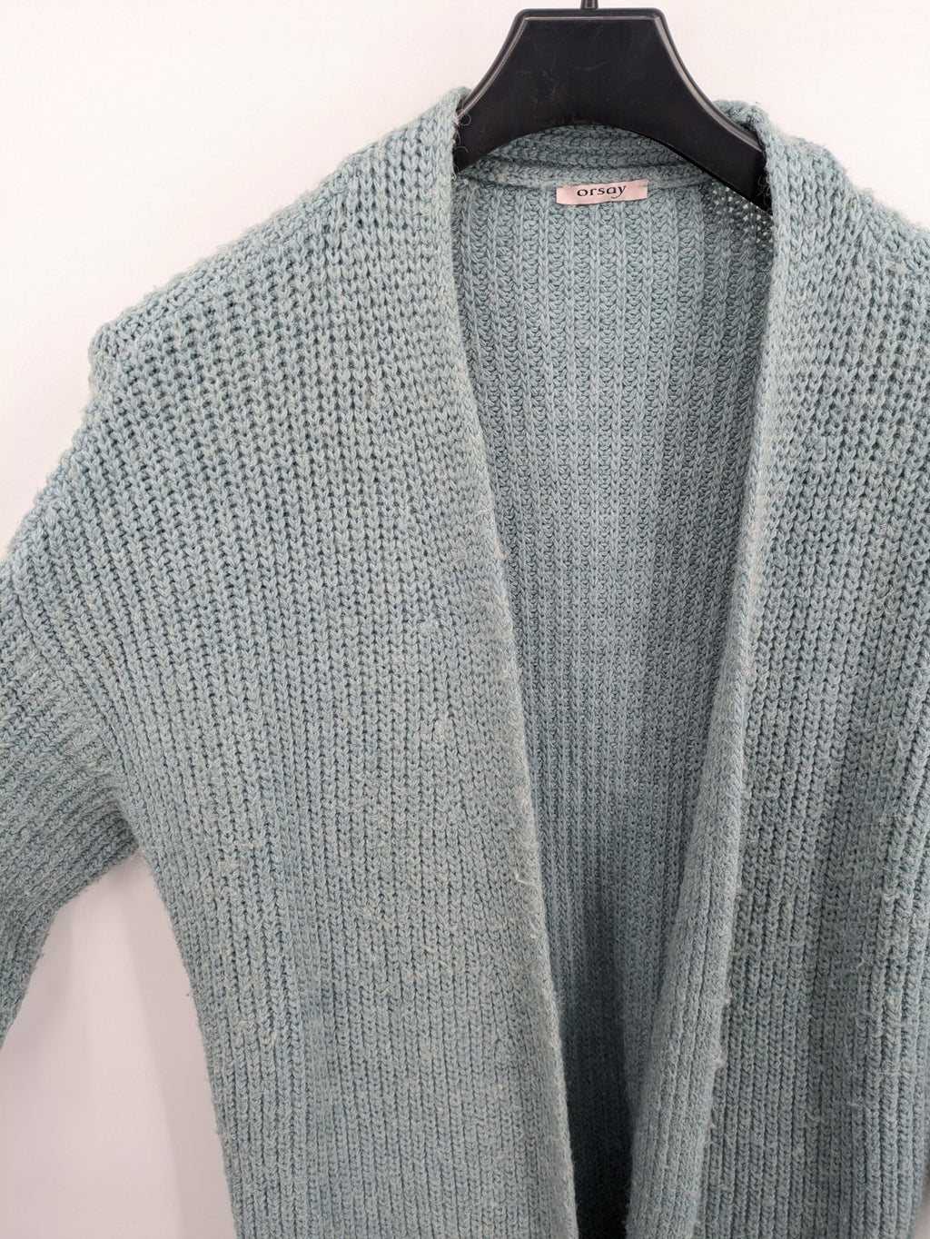 Orsay grey turtle neck jumper open front longline chunky knit with pockets.