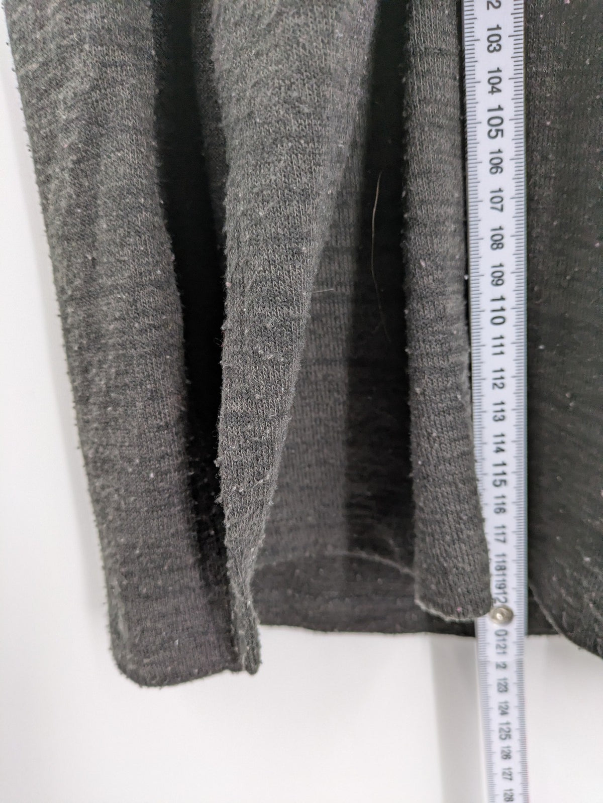 Vero Moda grey midi dress with long sleeves, standing collar, and side slits.