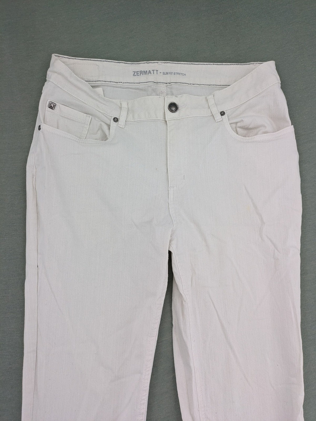 STOCKER white slim fit straight jeans classic 5-pocket design soft cotton blend