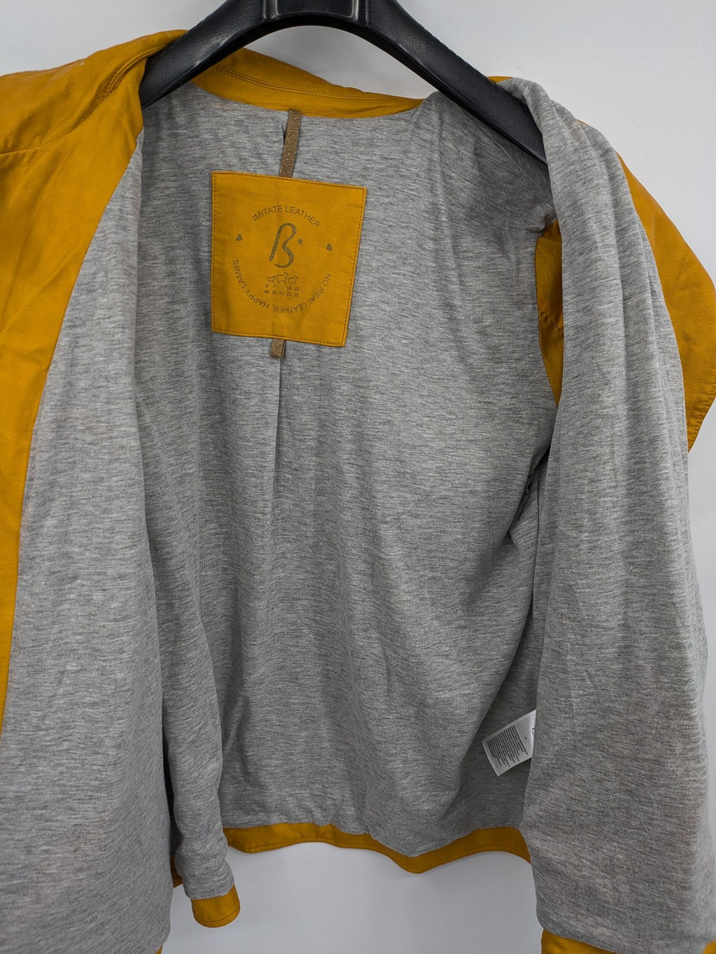 Moto yellow biker jacket asymmetrical zipper shoulder detailing soft faux leather