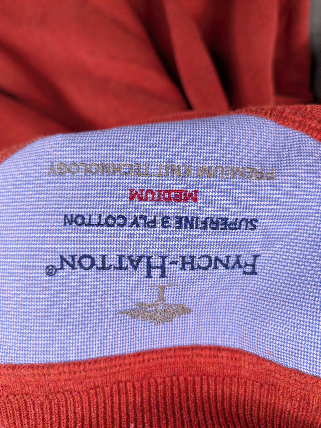 Fynch-Hatton orange turtle neck jumper fine knit classic design premium cotton.