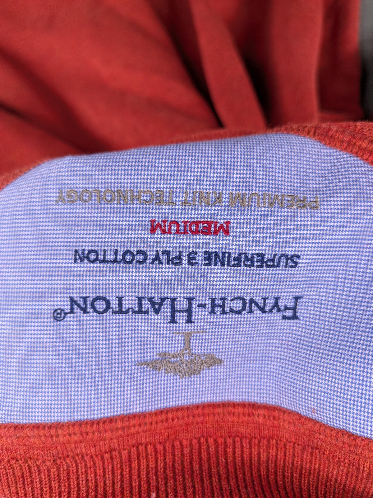 Fynch-Hatton orange turtle neck jumper fine knit classic design premium cotton.