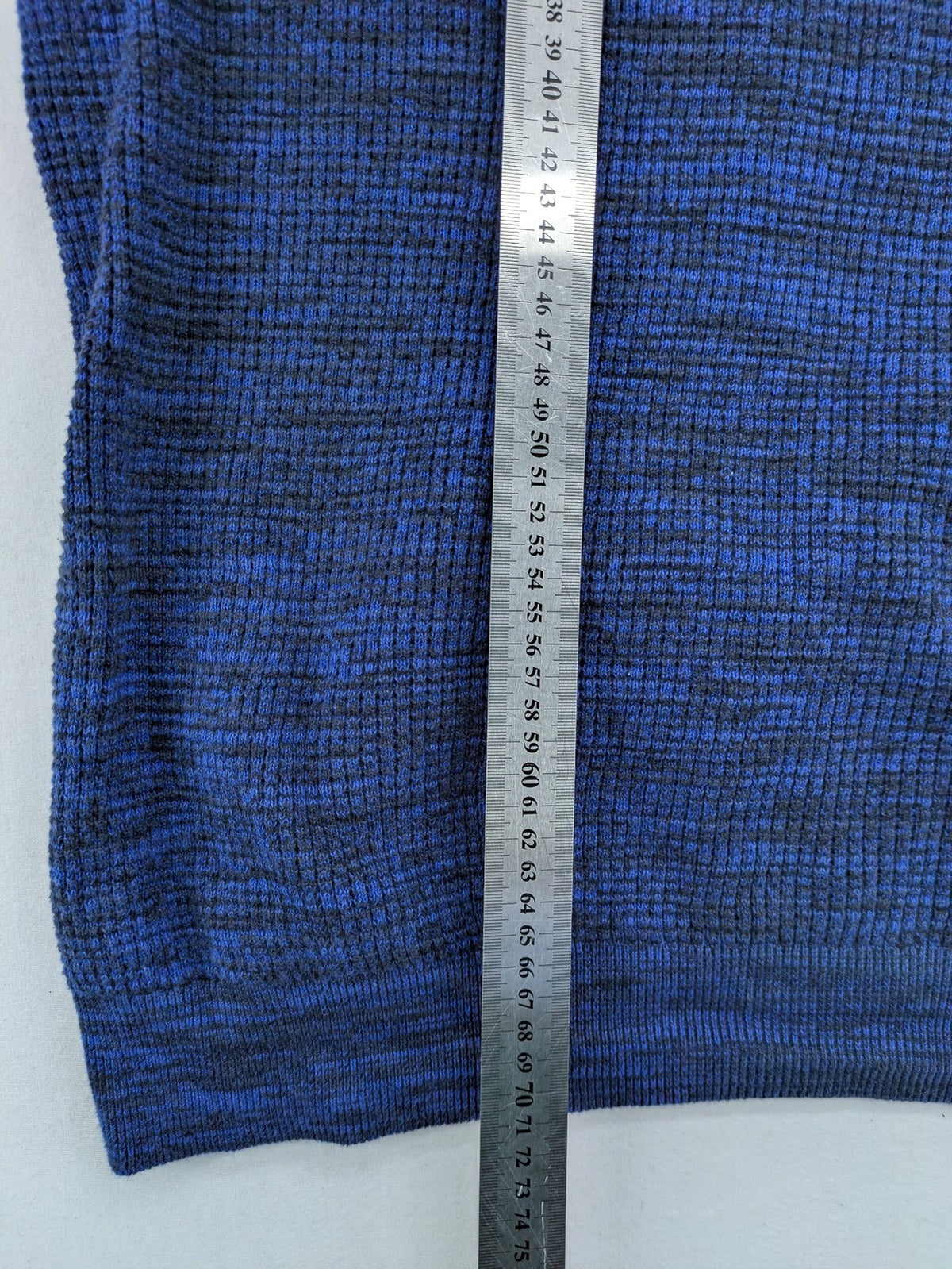 Angelo Litrico blue-grey turtle neck jumper, textured knit, casual style, 100% cotton.