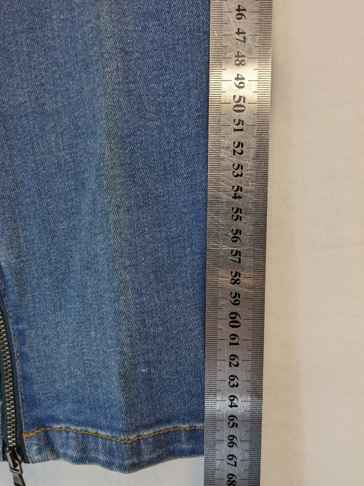 Blue Motion blue straight jeans slim fit with ankle zippers and stretchy material