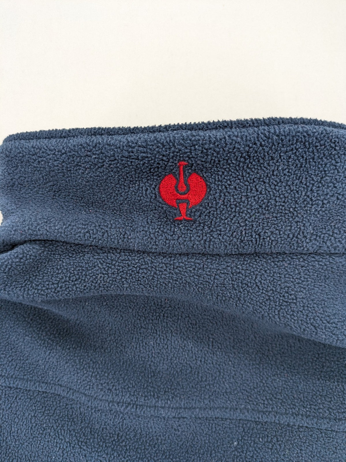 engelbert strauss navy fleece jacket embroidered Lorenzen Gebäudetechnik logo, full zip