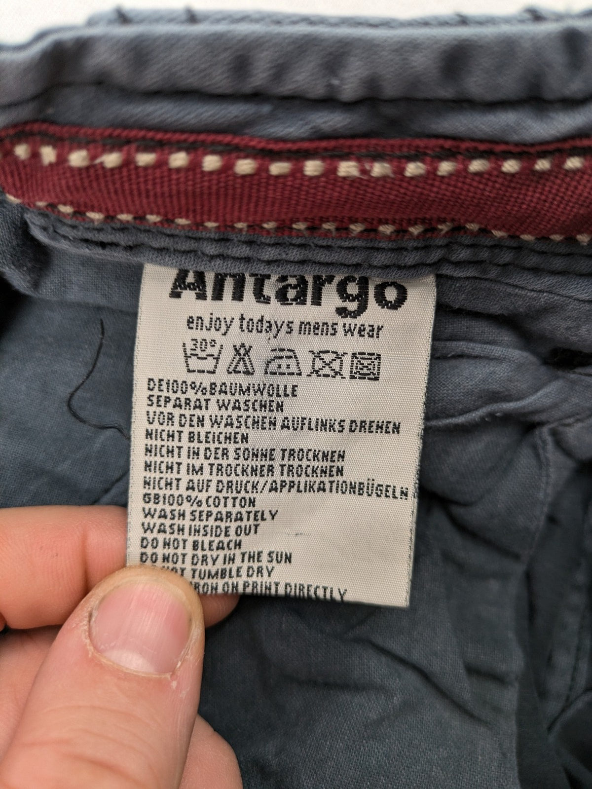 Antargo grey cargo shorts washed finish multi-pocket design durable cotton