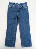 CLOSED blue straight leg jeans size 27, high waist, 100% cotton, classic wash.