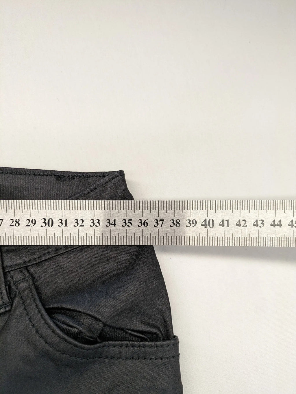 Rinascimento black straight jeans faux leather look skinny fit with glossy finish