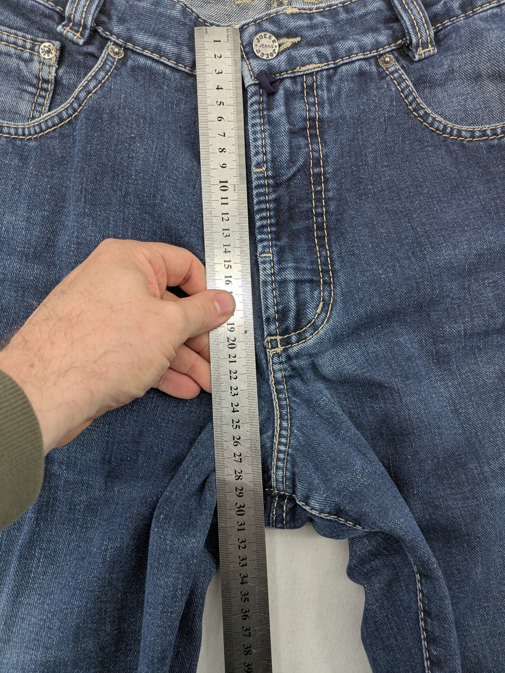 Joker blue straight jeans 5-pocket design durable cotton regular fit