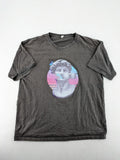 SUCK-MY multi long sleeve t-shirt featuring Michelangelo's David in Vaporwave graphic print.