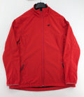 4F red softshell jacket with fleece lining and Aquatech 3000 logo detail.
