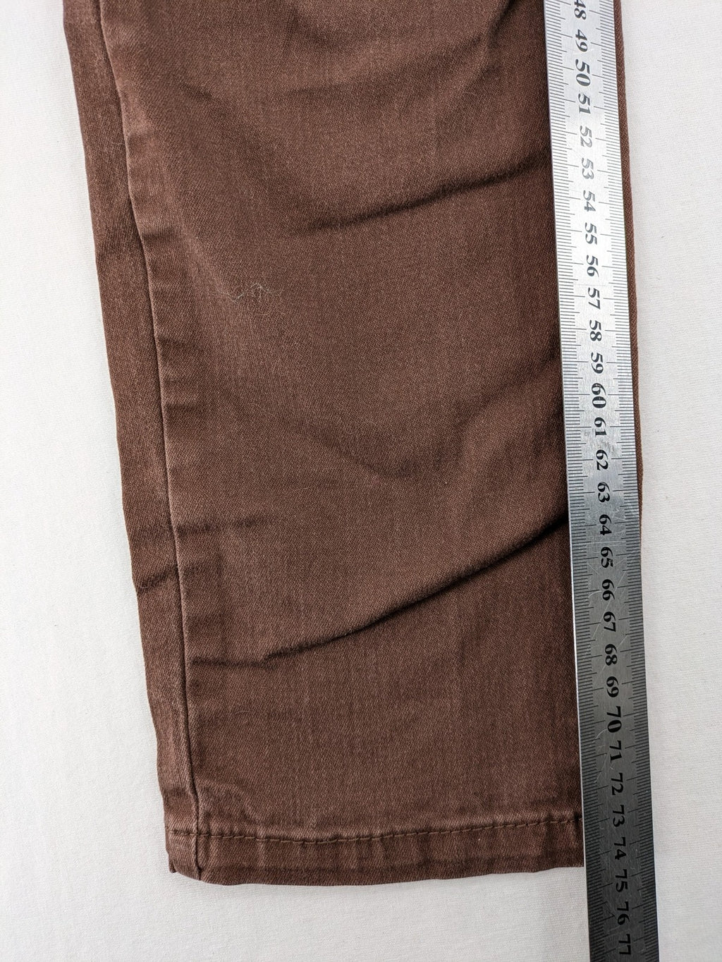 collection L brown pants cotton-stretch slim fit with diagonal zip pockets