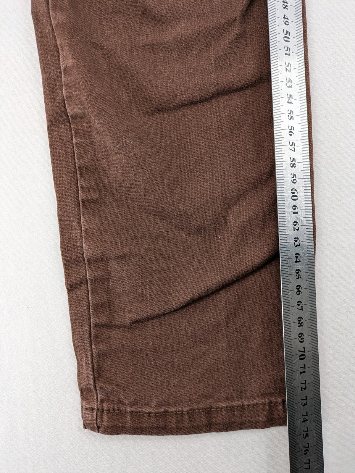 collection L brown pants cotton-stretch slim fit with diagonal zip pockets