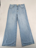 C&A blue wide leg jeans, classic five-pocket design, high rise denim, size EUR 44.
