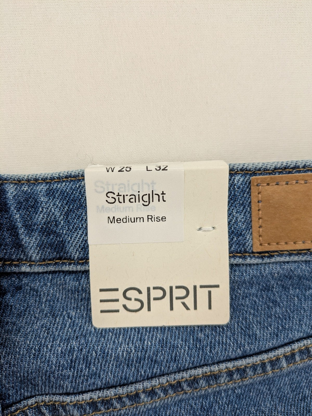 Esprit blue straight leg jeans with medium rise and new with tags.