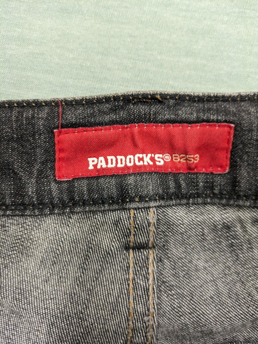 Paddock's straight jeans dark wash grey cotton-stretch denim with classic straight leg design.