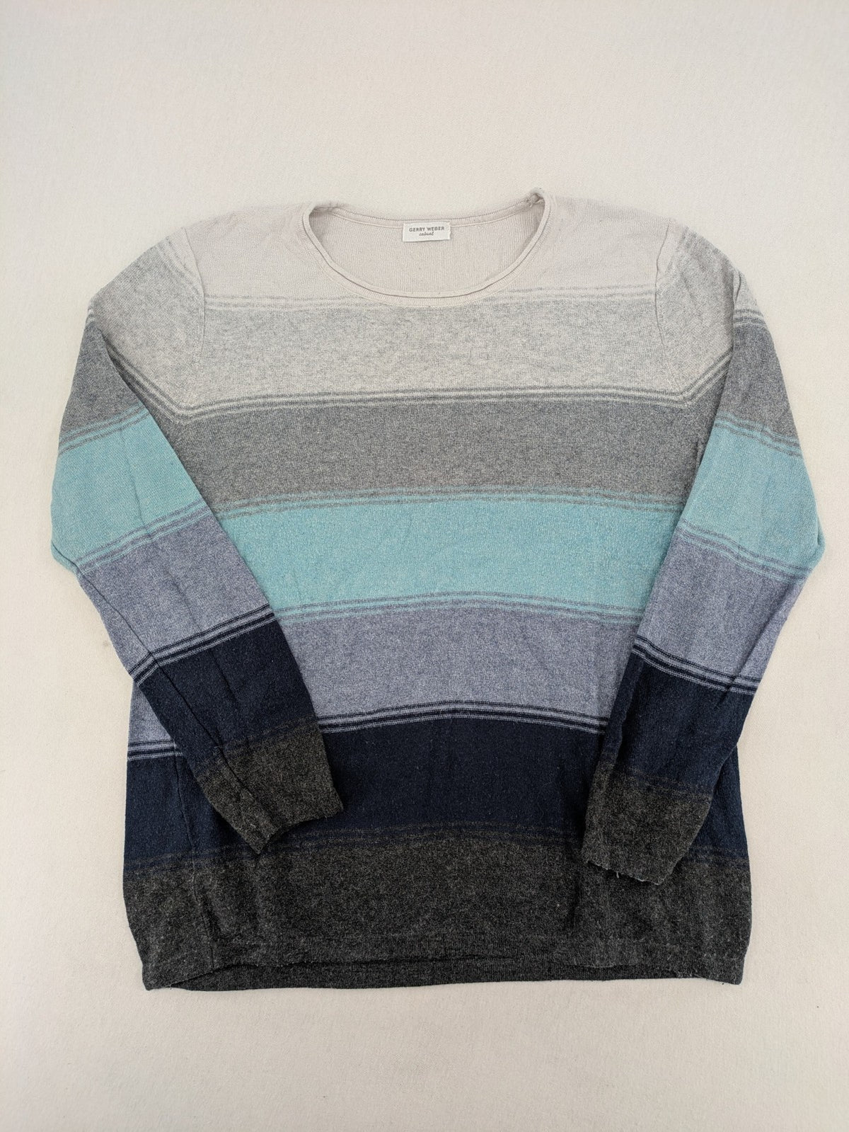 Gerry Weber turtle neck jumper multi-coloured striped pattern soft cashmere blend