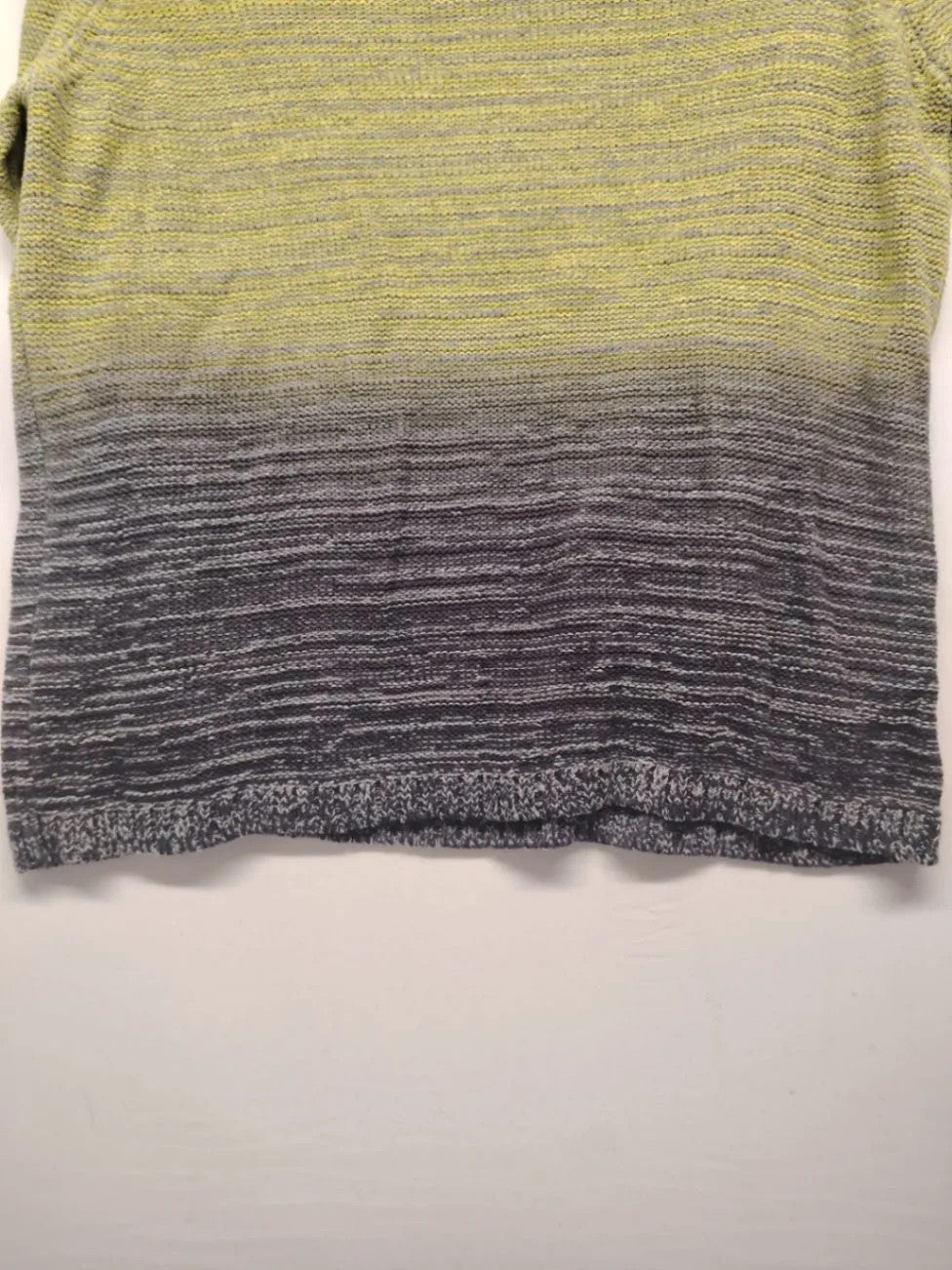 GINA LAURA black and grey ombre turtle neck jumper with V-neck and textured knit.