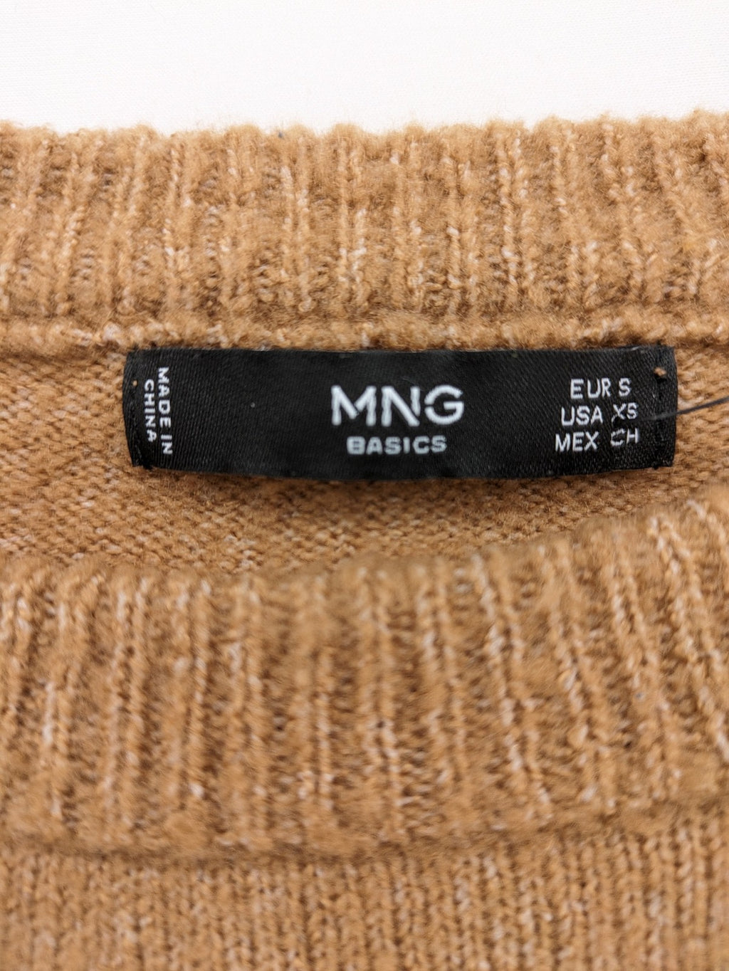 MNG beige turtle neck jumper soft knit long sleeves ribbed hem side slits