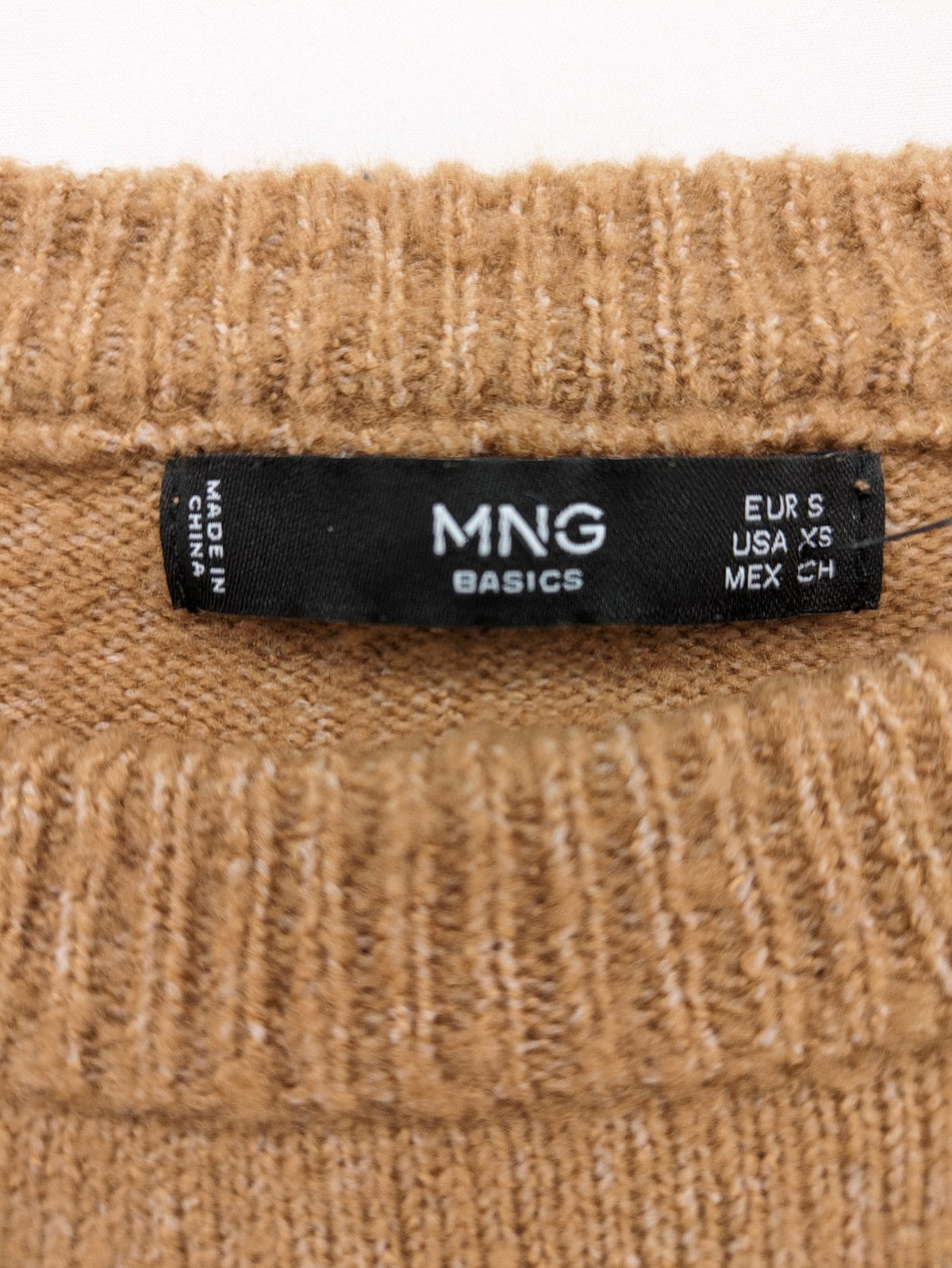 MNG beige turtle neck jumper soft knit long sleeves ribbed hem side slits