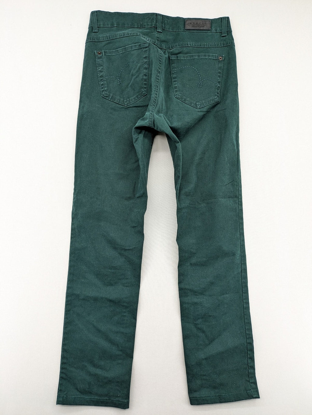 Angels green straight jeans, 5-pocket style, made from cotton blend with stretch.