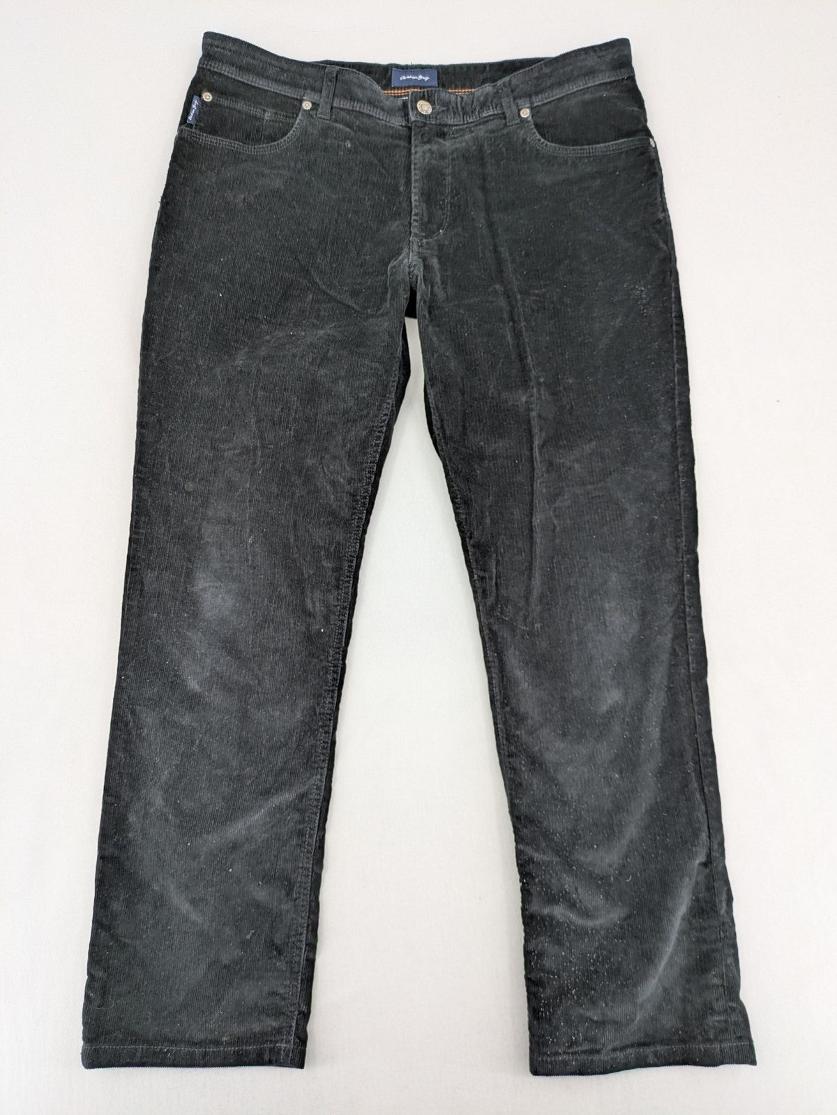 Christian Berg black cord pants straight fit 5-pocket design cotton blend