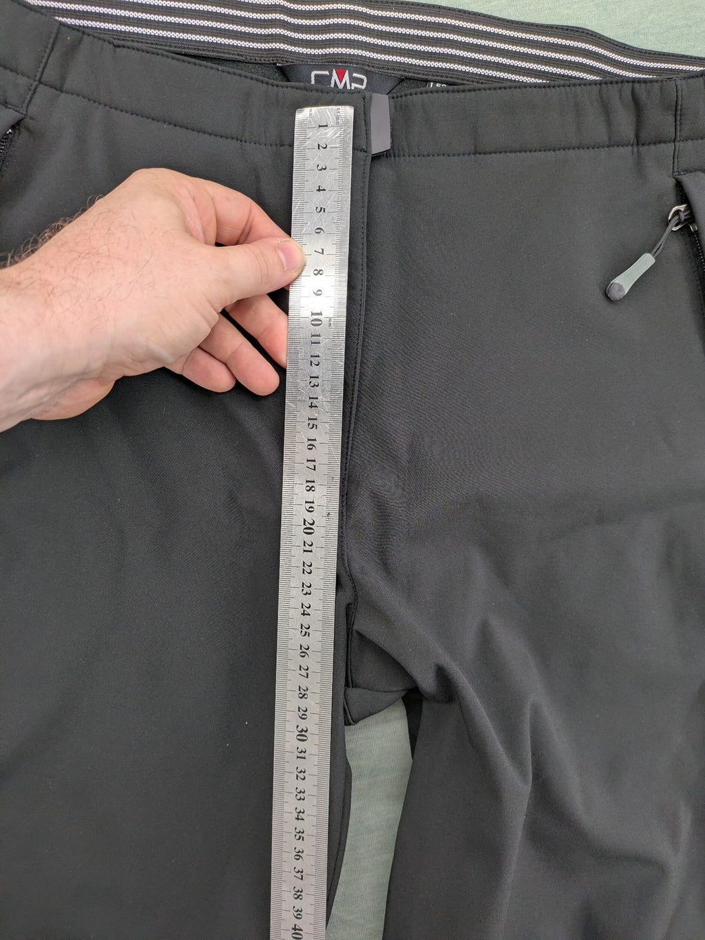 cmp black softshell pants with wind protection technology and white logo details