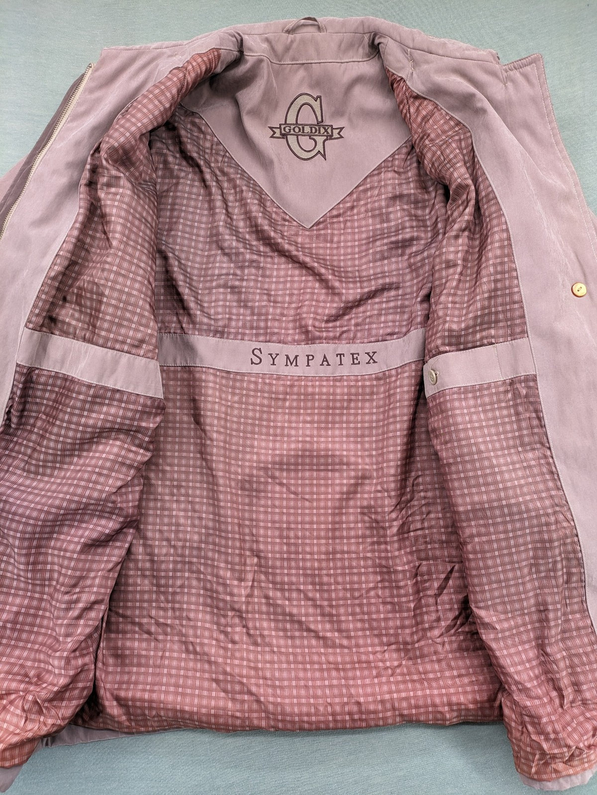 Goldix beige coat with checkered lining and Sympatex waterproof technology.