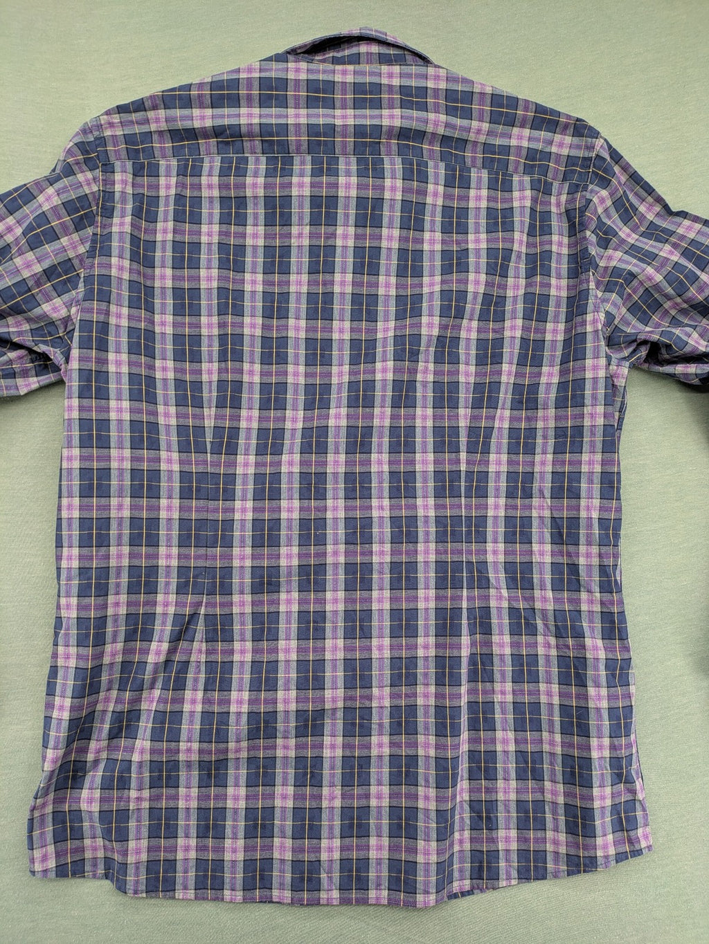 s.Oliver green long-sleeve shirt checked pattern with logo embroidery and chest pocket