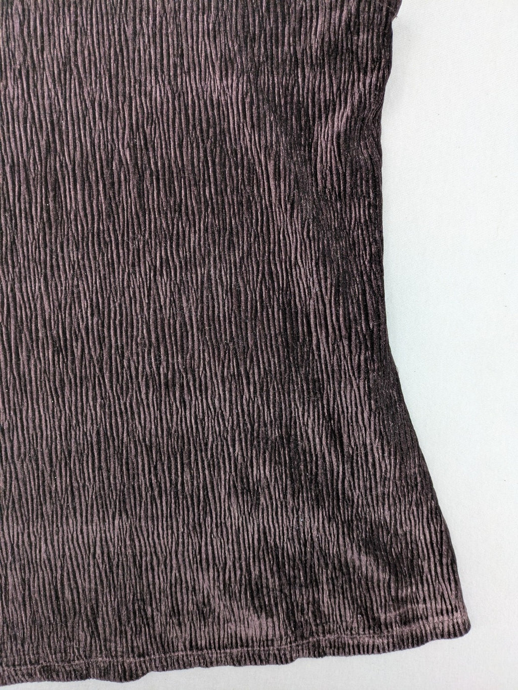 MNG purple A-line dress with standing collar, crinkle velvet texture.