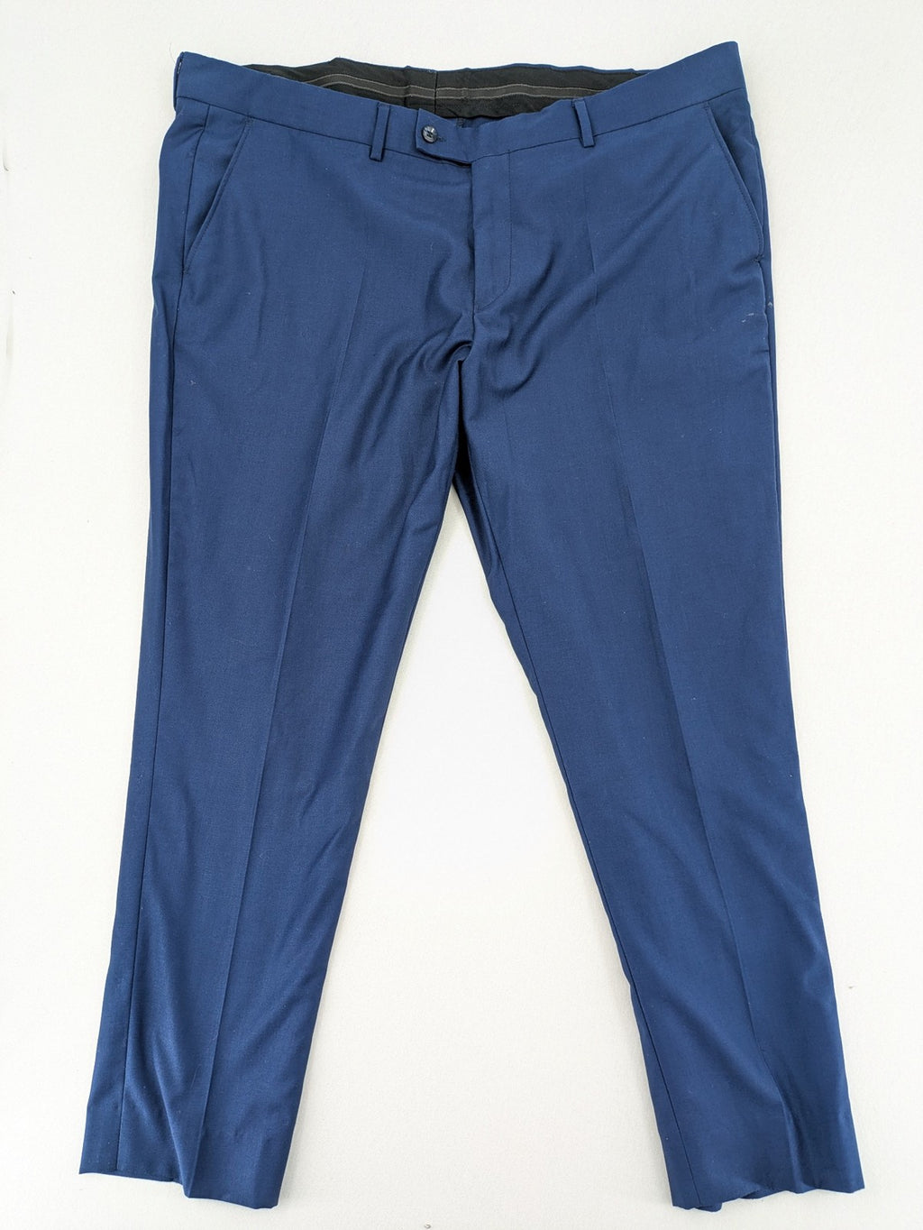 Senzo Rivolli blue slim fit suit, 3-piece, made of wool and viscose, elegant design.