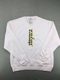 Stryper turtle neck jumper black with yellow vertical logo graphic on chest.