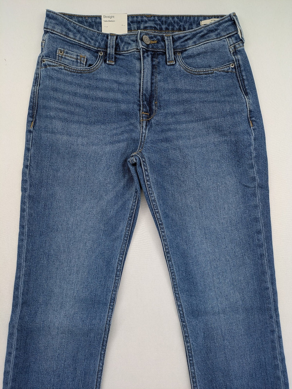Esprit blue straight leg jeans with medium rise and new with tags.