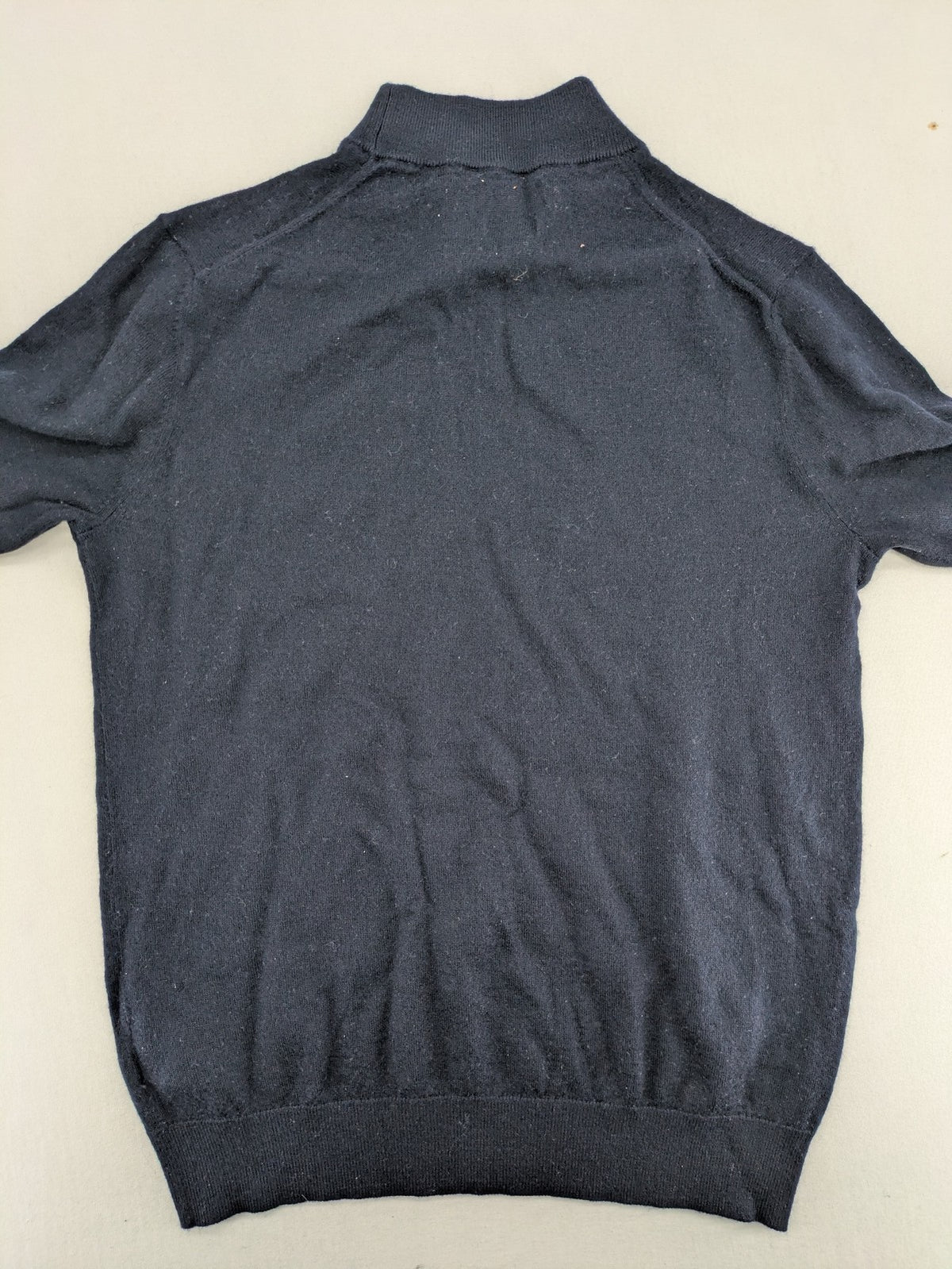 Christian Berg navy turtle neck jumper with ribbed cuffs and high wool blend.