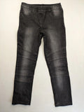 Pepperts grey jeggings with biker knee details and elastic waistband, size 170.