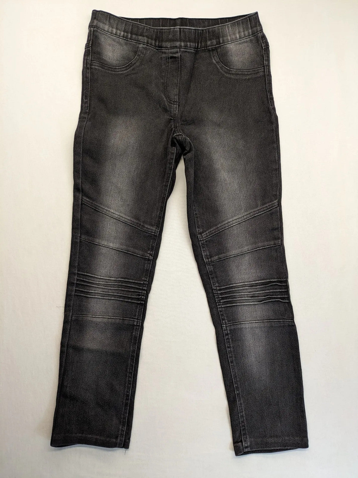 Pepperts grey jeggings with biker knee details and elastic waistband, size 170.