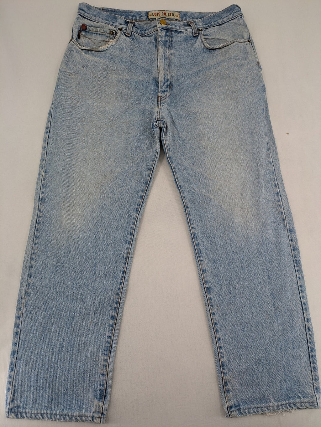 Lois straight jeans blue vintage wash 5-pocket style robust cotton denim