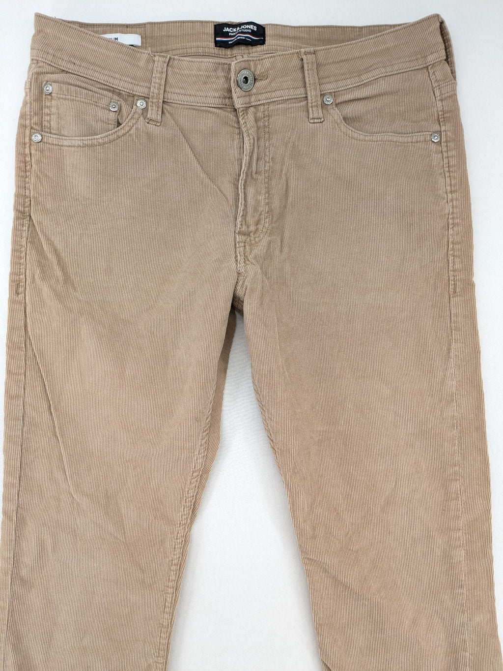 Jack & Jones beige cord pants slim fit 5-pocket design, sturdy material.