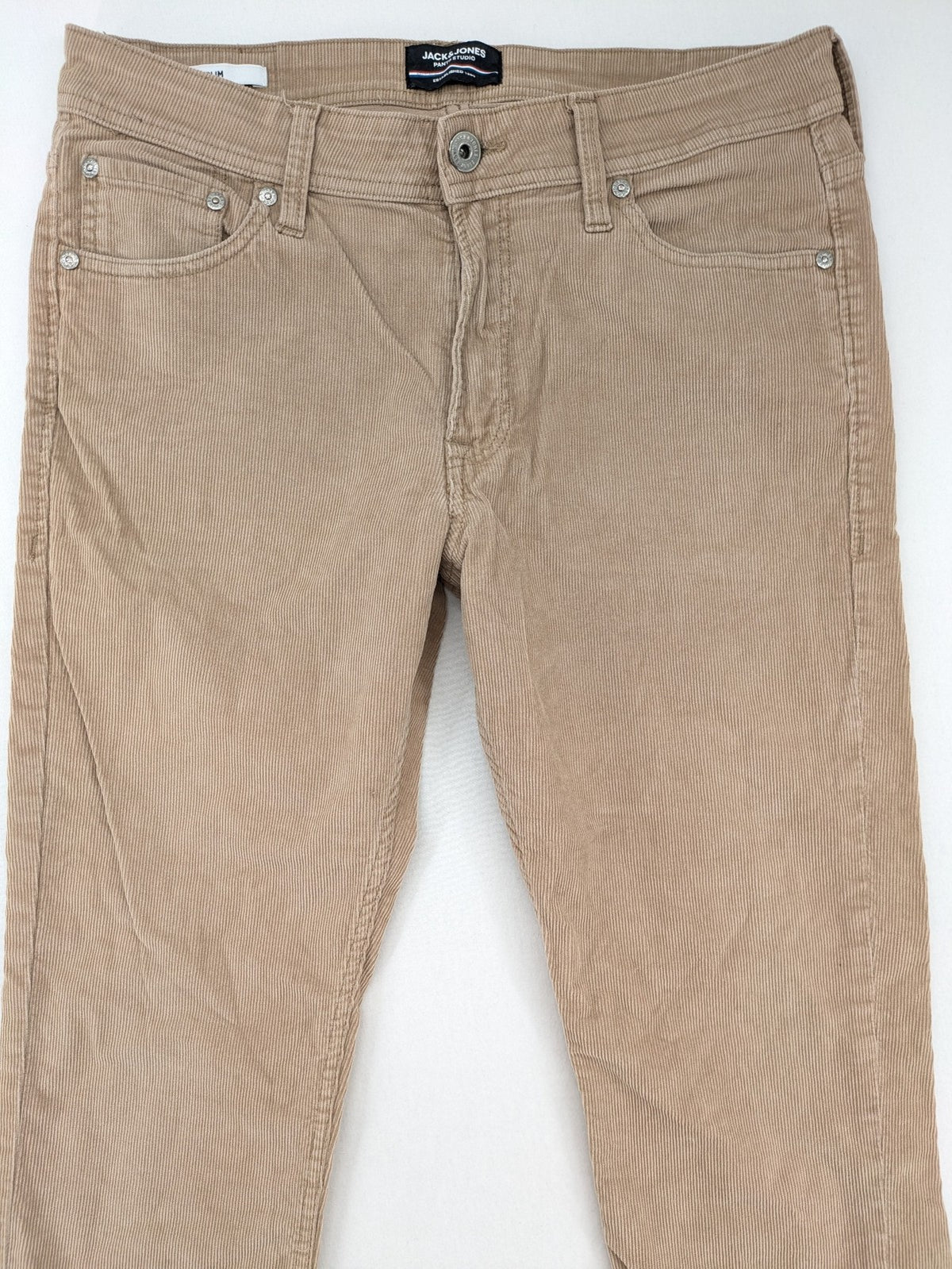 Jack & Jones beige cord pants slim fit 5-pocket design, sturdy material.