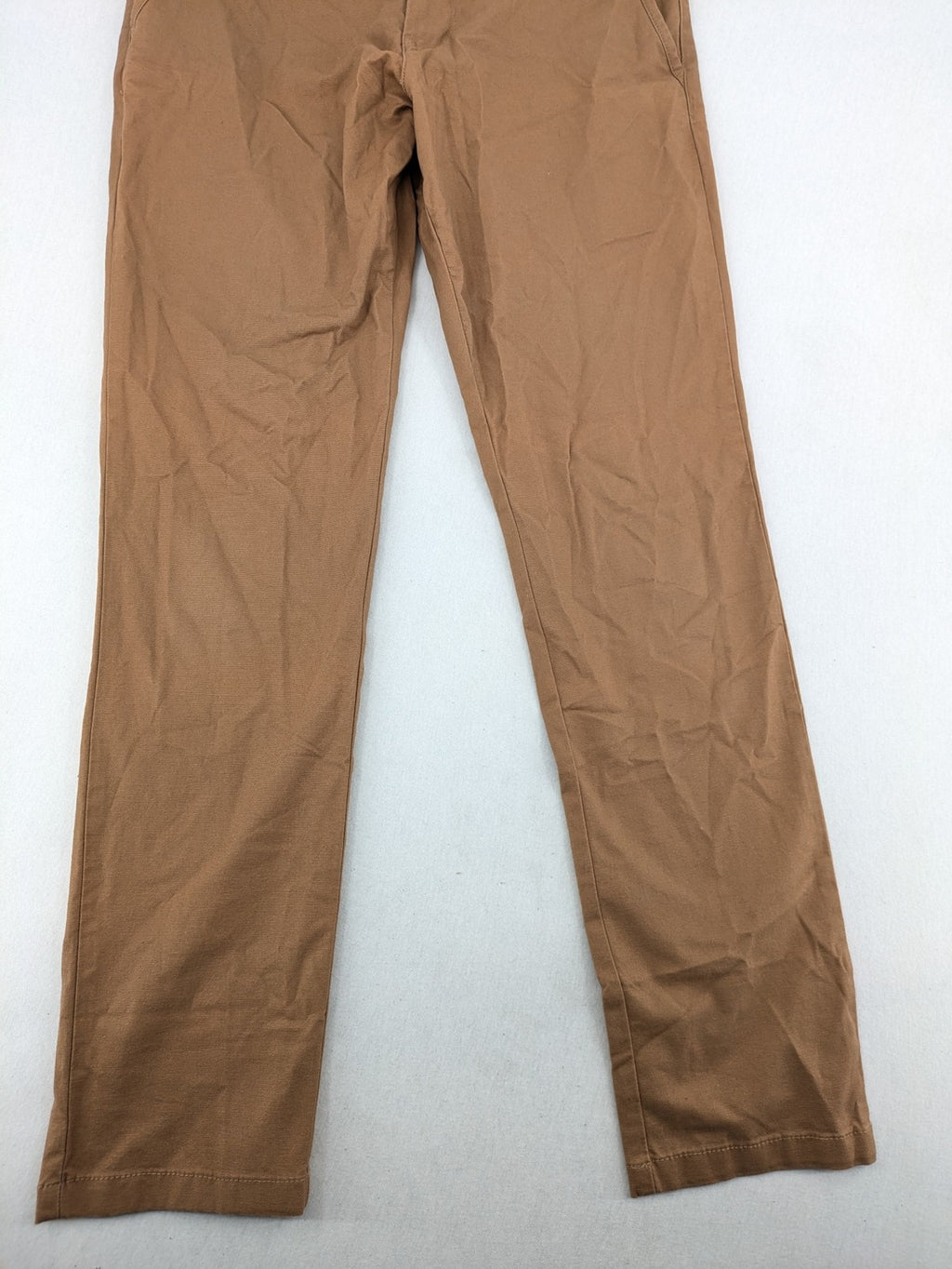 Nautical tan chino pants straight fit cotton blend with subtle anchor print lining.