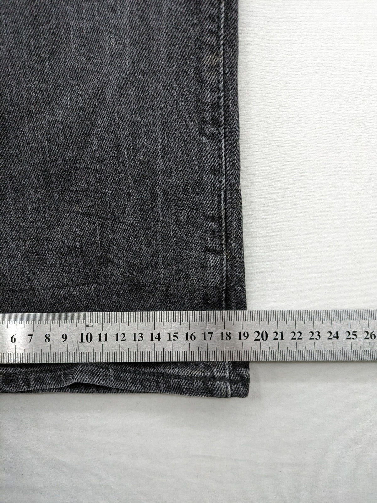 H&M grey straight jeans regular fit dark wash cotton blend with classic styling.