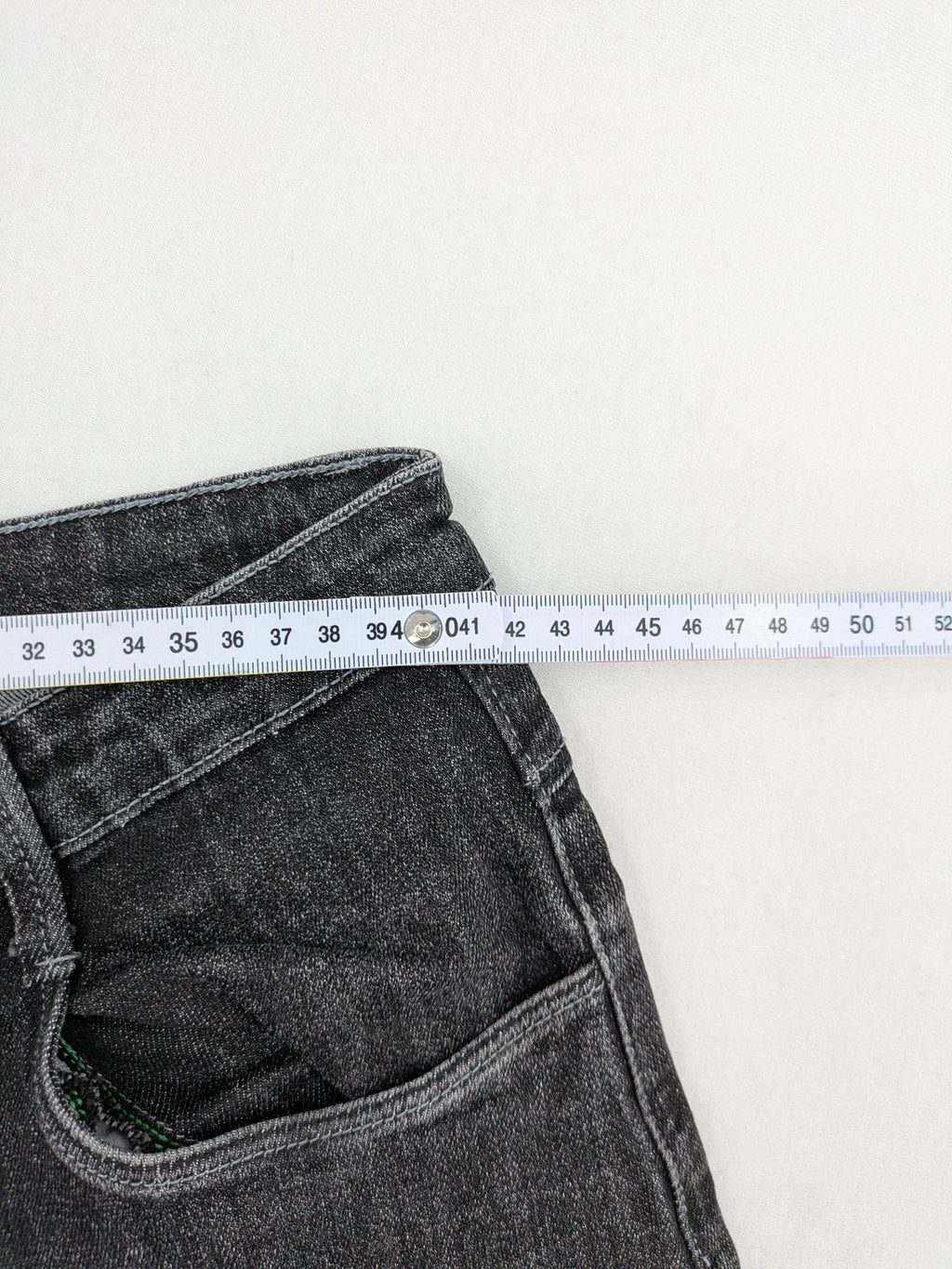 Denim straight jeans black grey washed stretch cotton 5-pocket design with logo details