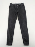 Denim & Co. skinny jeans black washed 5-pocket style with stretch material