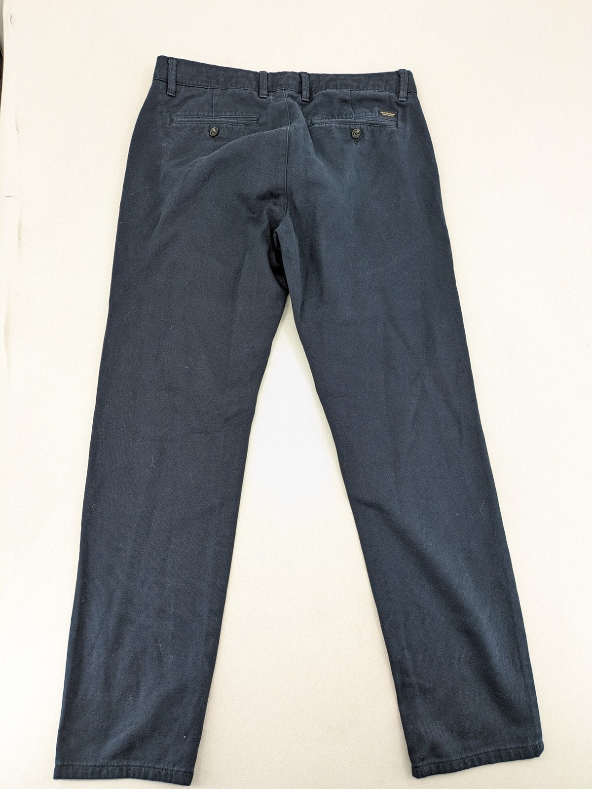 Paul Hunter navy chino pants regular fit cotton blend with stretch for comfort.