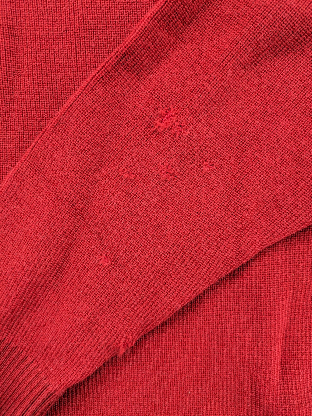 BRAX red turtle neck jumper V-neck design made from merino wool and cotton blend.