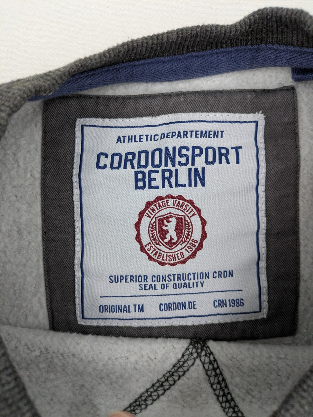 CORDONSPORT Berlin grey turtle neck jumper college-style graphic print "CORDONSPORT ATH. DEPT. 1986