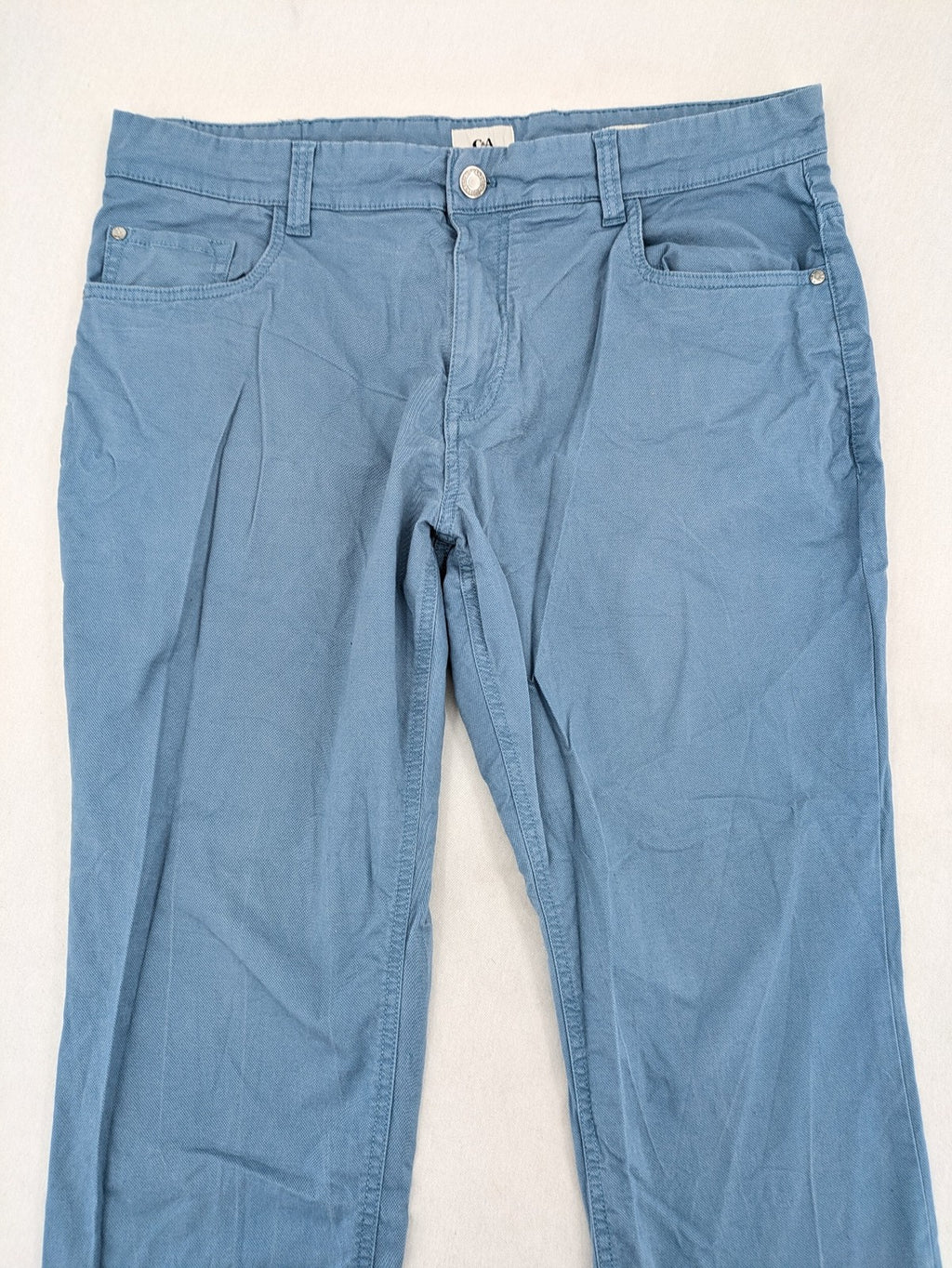 C&A blue chino pants regular fit 5-pocket design with zipper, made of cotton stretch.